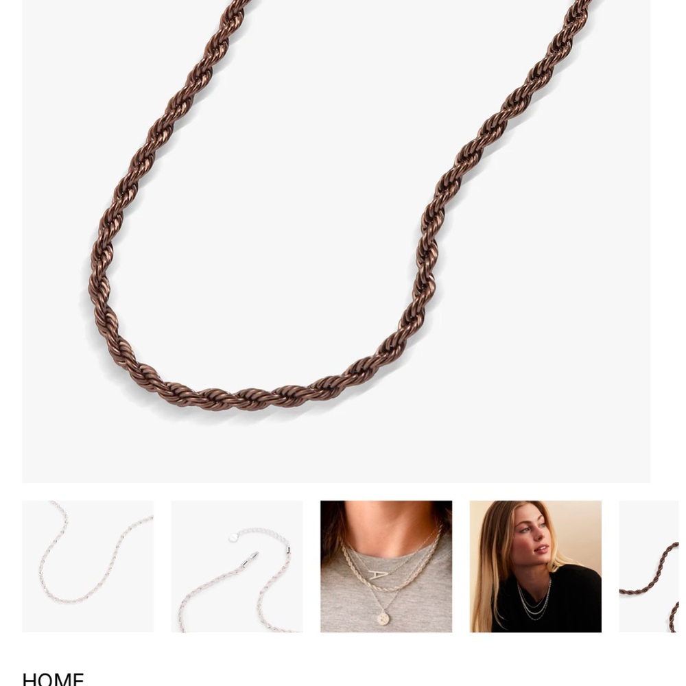 Twisted Rope Chain Necklace - Bronze